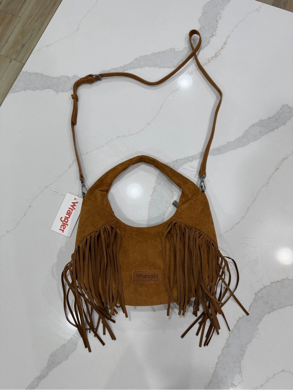 Wrangler Brown Suede Fringe Shoulder Bag
